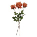 Umelá kvetina Ruža oranžová, 74 cm, 3 ks