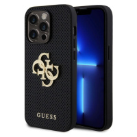 Guess PU Perforated 4G Glitter Metal Logo Zadný Kryt pre iPhone 15 Pro Max Black