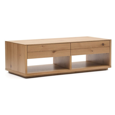 Konferenčný stolík v dekore duba v prírodnej farbe 60x140 cm Alguema – Kave Home