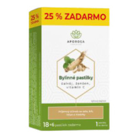 APOROSA Bylinné pastilky šalvia, ženšen, vitamín C 18+6 pastilek 24 ks