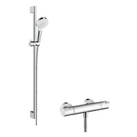 Sprchová batéria Hansgrohe Crometta so sprchovacím setom 150 mm biela/chróm 27813400