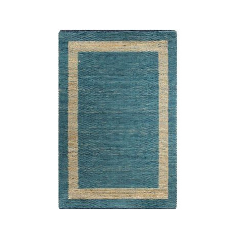 Ručne vyrábaný koberec juta modrý 80 × 160 cm SHUMEE