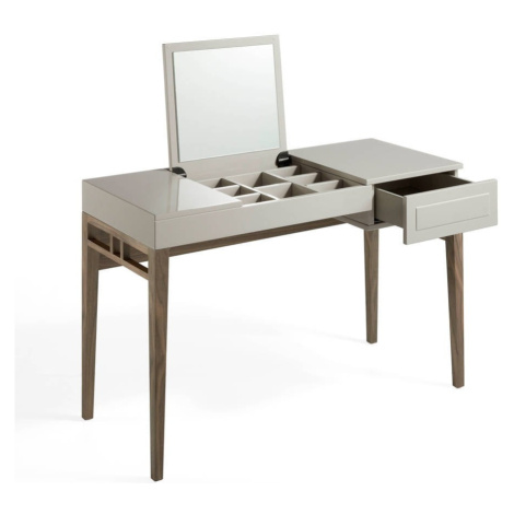 Estila Moderný toaletný stôl Forma Moderna sivý s drevenými nožičkami 120cm