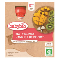 BABYBIO doypack kiwi, mango, kokosové mlieko 4 x 90 g