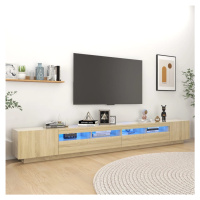 vidaXL TV skrinka s LED svetlami dub sonoma 300x35x40 cm