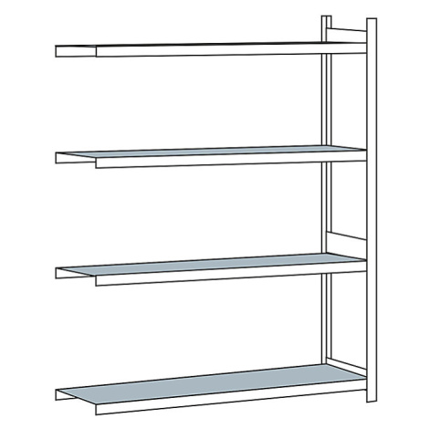 Regál s veľkým rozpätím, s oceľovou policou, výška 2500 mm SCHULTE