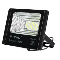 Reflektor LED solárny 16W, 6000K, 1050lm, komplet sada s panelom, čierny VT-40W (V-TAC)