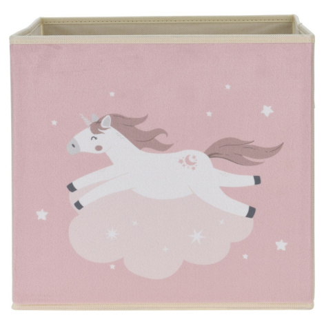 Detský textilný box Unicorn dream ružová, 32 x 32 x 30 cm