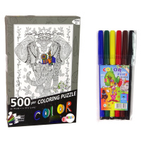 Puzzle na vyfarbenie s 500 dielikmi Slon