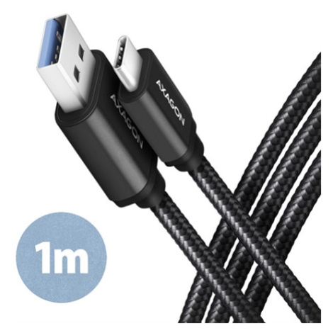 AXAGON BUCM3-AM10AB cable USB-C  <-> USB-A, 1m, USB 3.2 Gen 1, 3A, ALU, braid, Black