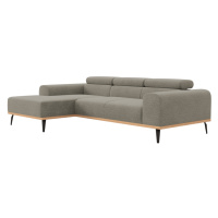 Rohová sedacia súprava s elektrickou funkciou výsuvu, hnedosivá Taupe, ľavá, KARLO