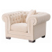 Dekoria Kreslo Chesterfield Classic Velvet Cream 118 x 96 x 77 cm, 118 x 96 x 77 cm