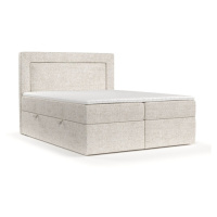 Krémovobiela boxspring posteľ s úložným priestorom 200x200 cm Imagine – Maison de Rêve