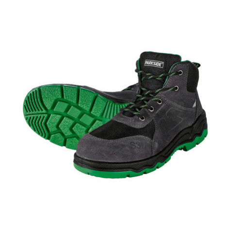 PARKSIDE® Pánska kožená bezpečnostná obuv S3 (46, sivá/zelená)