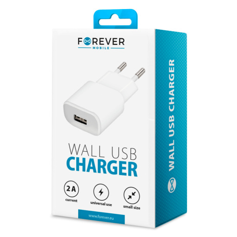 Sieťová nabíjačka Forever USB TC-01 2 A biela