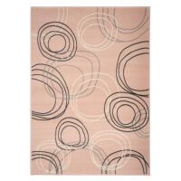 Kusový koberec Kruhy powder pink - 120x170 cm Alfa Carpets