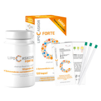 LIPO C ASCOR Forte vitamín C s lipozomálnym vstrebávaním testovacie prúžky 4 ks + 120 kapsúl