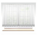Záclona alebo balkónový komplet markizeta, Delux so šedým lemom a olovkom, metráž, biela 250 cm