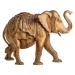 Estila Etno vyrezávaná soška slona Simeon z tropického masívu prírodnej hnedej farby s vyrezávan