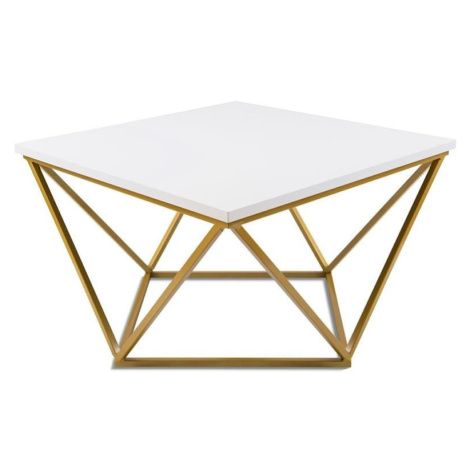Konferenčný stolík Loftstyle II 60 cm zlatý a biely DekorStyle