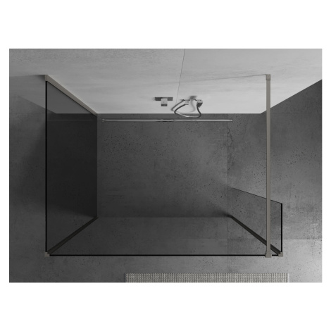 Mexen Kioto, 3-stenová sprchová zástena Walk-In Walk-in 120 x 80 x 30 cm, 8mm číre sklo, brúsená