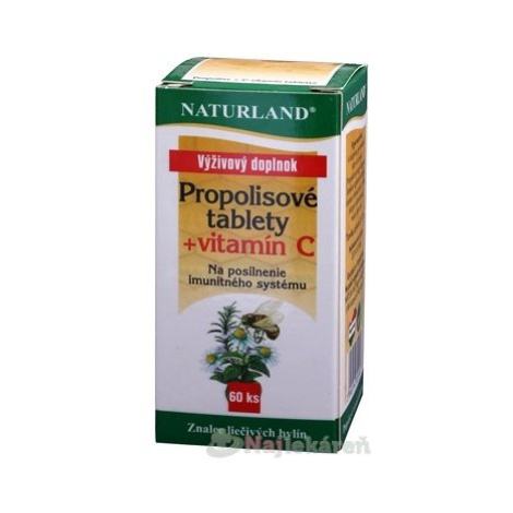 NATURLAND PROPOLISOVÉ TABLETY + VITAMÍN C, 60 tbl