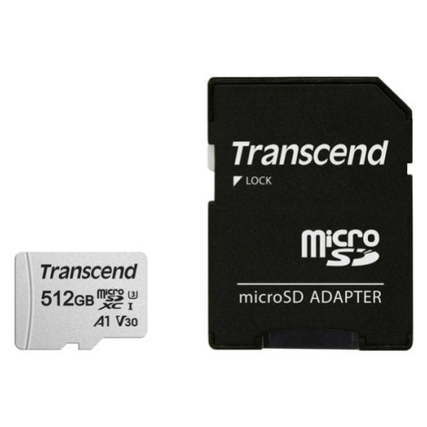 Transcend 512GB microSDXC 300S UHS-I U3 V30 A1 (Class 10) pamäťová karta (s adaptérom), 95MB/s R