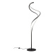 Čierna LED stojacia lampa s kovovým tienidlom (výška 160 cm) Nala – Trio Select