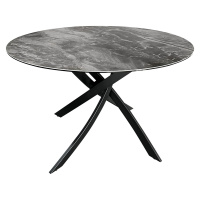 Estila Moderný sivý okrúhly jedálenský stôl Valldemossa s mramorovou kresbou na vrchnej doske 12