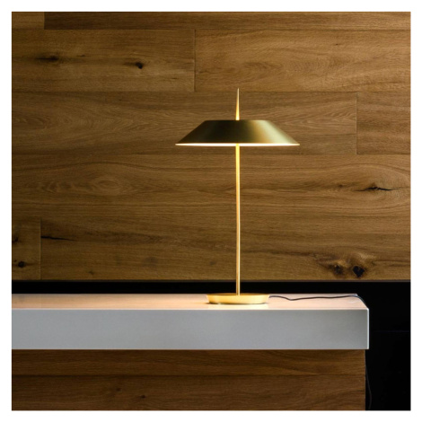 Vibia Mayfair stolná LED lampa, zlato matné