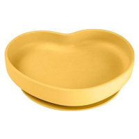 Canpol babies Silikónový tanier s prísavkou Srdce žltý