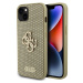 Guess PU Perforated 4G Glitter Metal Logo Zadný Kryt pre iPhone 15 Gold