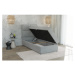 Svetlosivá čalúnená jednolôžková posteľ s úložným priestorom s roštom 90x200 cm Lena – Ropez