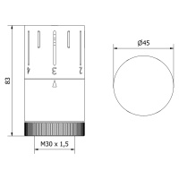 Mexen Mexen, termostatická hlavica M30x1,5mm, čierna matná, W908-005-70