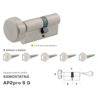 DK - AP2pro S G - s gombíkom NIM - nikel matný D 50 + V 90 mm