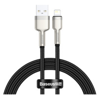 USB kábel Lightning Baseus Cafule, čierny 2,4A 100 cm