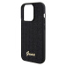 Guess PU Square Mirror Script Logo Zadný Kryt pre iPhone 15 Pro Black