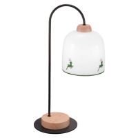 Stolná lampa KOLARZ Chalet, biela/zelená, výška 56 cm