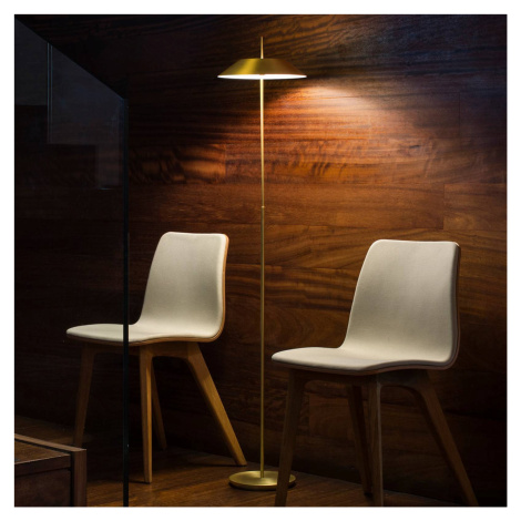 Vibia Mayfair - stojaca LED lampa, zlatá matná