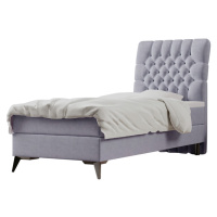 Boxspringová posteľ, jednolôžko, sivá, 90x200, pravá, BARY