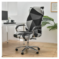 Vzor poťahu na kancelársku stoličku, elastický poťah na otočnú stoličku čierny trojuholník