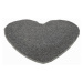 Kusový koberec Color Shaggy šedý srdce - 120x120 cm Vopi koberce