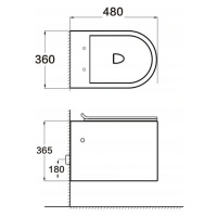 Mexen SOFIA Rimless závesná wc misa so sedátkom s pomalým zatváraním, 48 x 36 cm, čierna matná, 