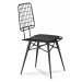 Moderná kovová stolička s polstrovaním stylish - čierna