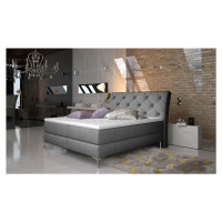NABBI Amika 140 čalúnená manželská posteľ s úložným priestorom sivá
