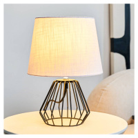 Stolná lampa Pauleen Shiny Diamond, sivá, látka, 32 cm, E27