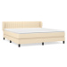 vidaXL Posteľný rám boxspring s matracom krémový 160x200 cm látka