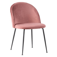 Súprava 2 ružových zamatových jedálenských stoličiek House Nordic Geneve