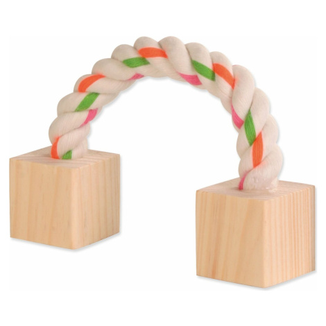 Hračka Trixie lano s drevenými kockami 20cm