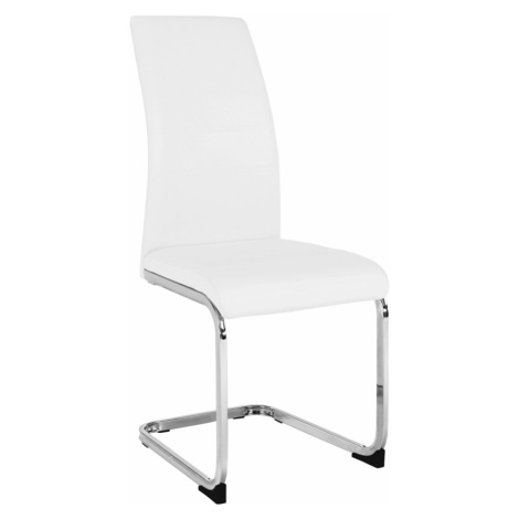 Jedálenská stolička, biela/chróm, VATENA Tempo Kondela